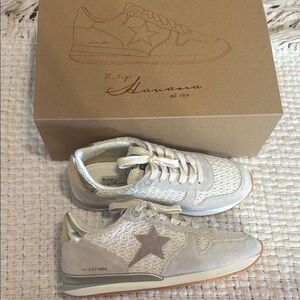 Vintage Havana Cream and Gold Sneakers